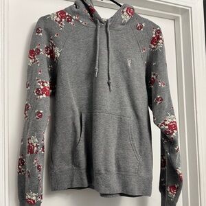 Obey women Gray and floral Hoodie size Small